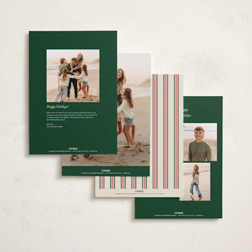 This is a holly holiday photo cards with standard by Ashley Iwafuchi called classic sentiment printing on signature in grand