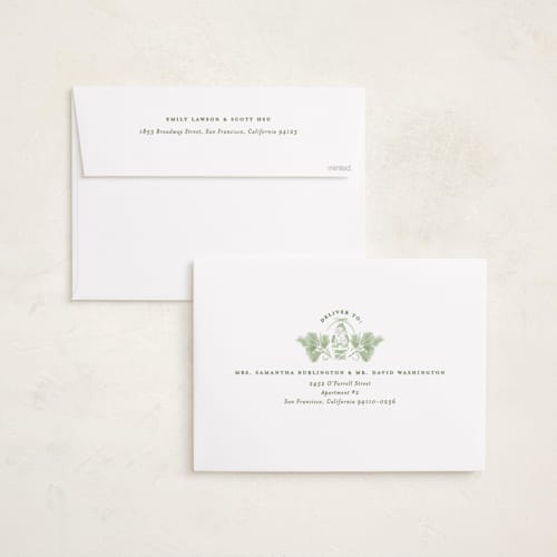 This is a pine holiday photo cards with standard by Corinne Malesic called ornament collection printing on signature in grand