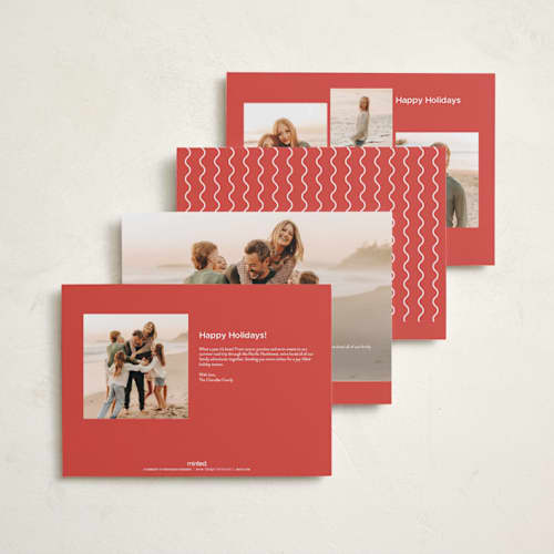 This is a holly berry holiday photo cards with standard by Abbigail Lim called a simple cheers printing on recycled smooth signature in grand