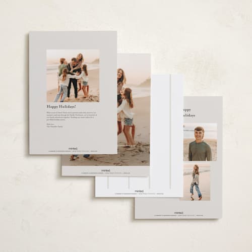 This is a ecru holiday photo cards with standard by Meggy Masters called memory album printing on recycled smooth signature in grand