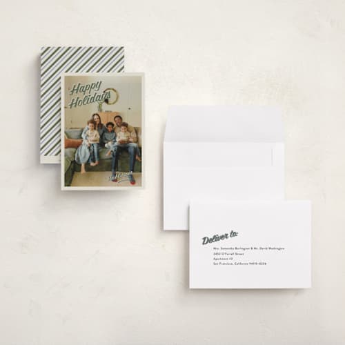 This is a pudding holiday photo cards with standard by Adelyn T. called painted sign printing on signature in grand