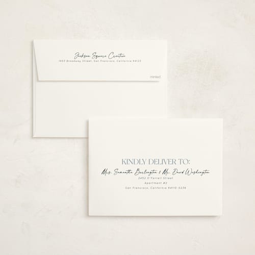 This is a midnight blue holiday photo cards with standard by Keen Peachy called wouldn't be us printing on signature in grand