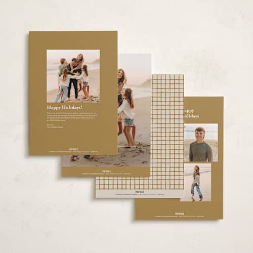 This is a champagne holiday photo cards with standard by Leah Bisch called outlined printing on recycled smooth signature in grand