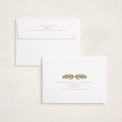 This is a champagne holiday photo cards with standard by Leah Bisch called outlined printing on recycled smooth signature in grand
