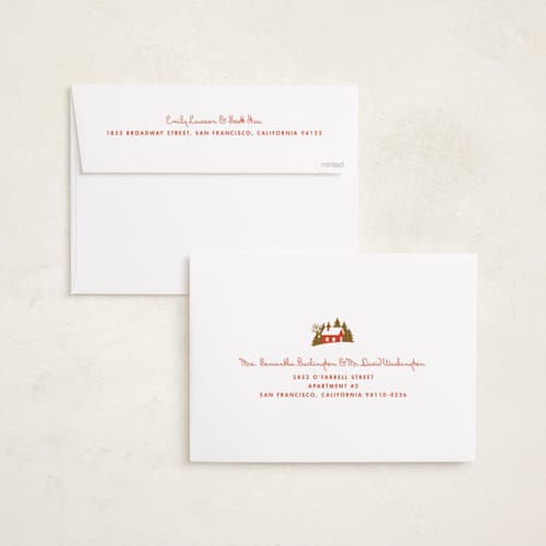 This is a fruitcake holiday photo cards with standard by Ekko Studio called vintage village printing on signature in grand