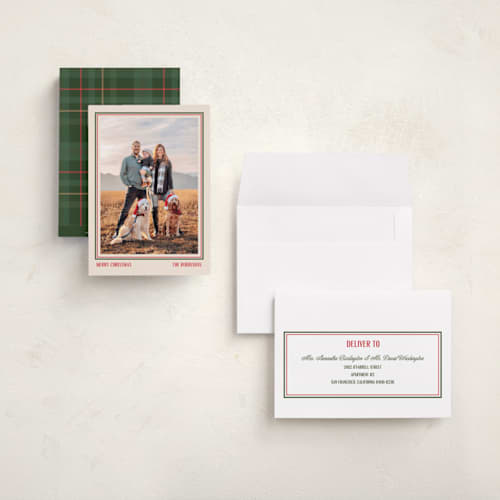 This is a stocking holiday photo cards with standard by Creo Study called simple frame printing on signature in grand