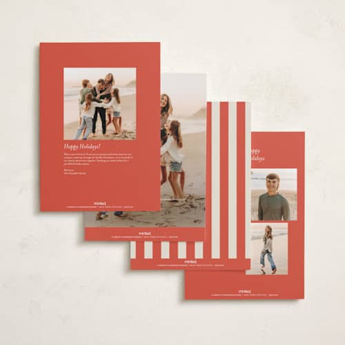 This is a peppermint holiday photo cards with standard by Ashley Iwafuchi called merry cheer printing on signature in grand