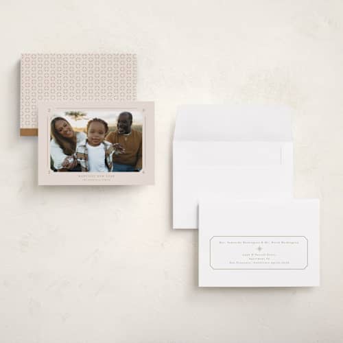 This is a vanilla holiday photo cards with standard by Claudia Orengo called photo album printing on recycled smooth signature in grand