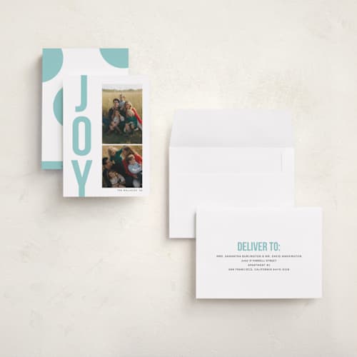 This is a icicle holiday photo cards with standard by Morgan Kendall called bold type printing on recycled smooth signature in grand
