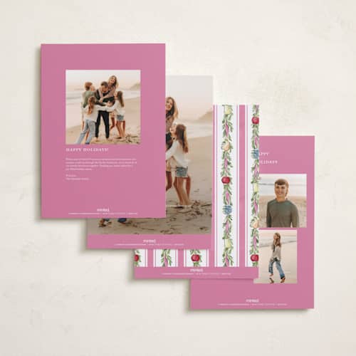 This is a sugar plum holiday photo cards with standard by Sarah Knight called sugared fruits printing on signature in grand