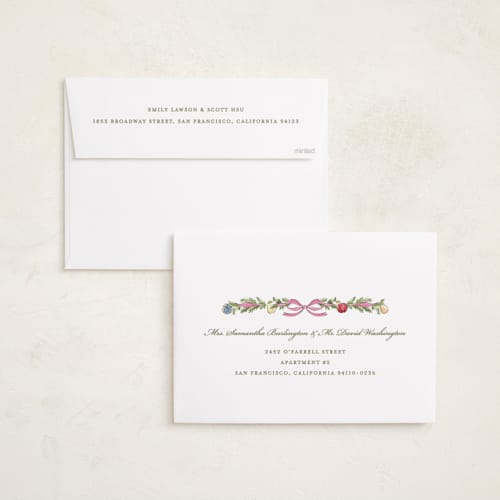 This is a sugar plum holiday photo cards with standard by Sarah Knight called sugared fruits printing on signature in grand