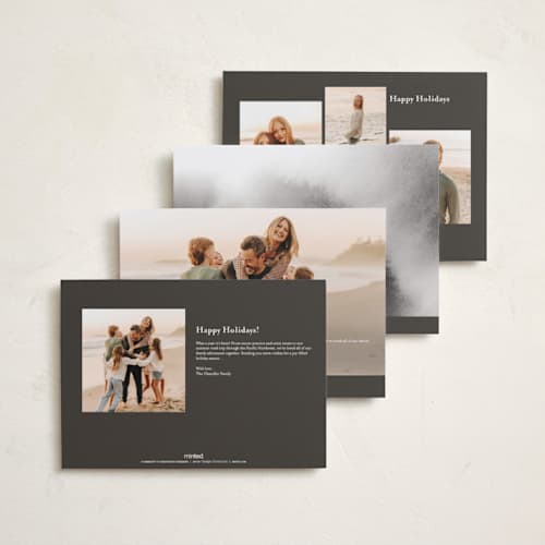 This is a wedding cake holiday photo cards with standard by Becky Nimoy called merry hand lettered script printing on recycled smooth signature in grand