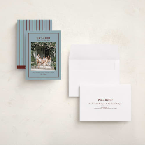 This is a frost holiday photo cards with standard by Ana de Sousa called new foundations printing on signature in grand