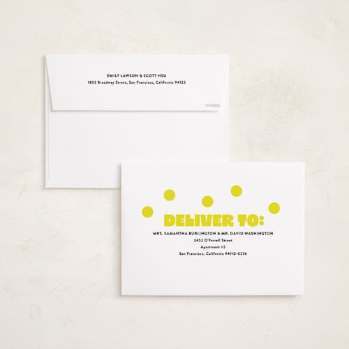 This is a neon yellow holiday photo cards with standard by Susan Asbill called boldly printing on signature in grand