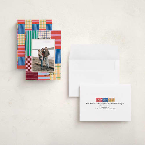 This is a cherry holiday photo cards with standard by Elly called pop printing on signature in grand