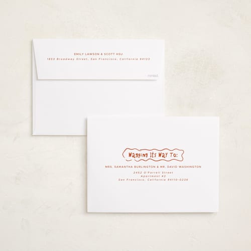 This is a holly holiday photo cards with standard by Vera Lim called wiggly lines printing on recycled smooth signature in grand