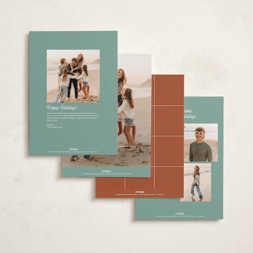 This is a retro holiday photo cards with standard by elithing called year in review printing on recycled smooth signature in grand