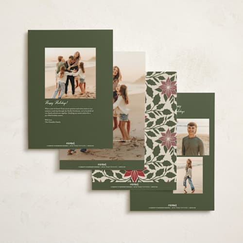 This is a evergreen holiday photo cards with standard by Katharine Watson called holly frame printing on signature in grand