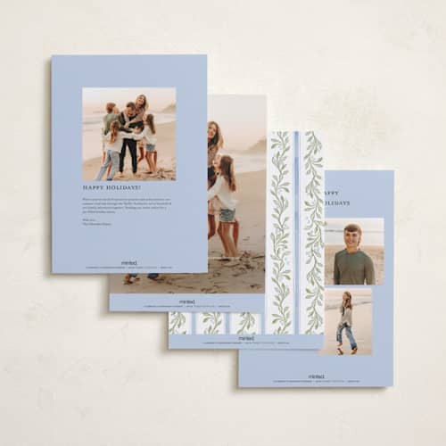 This is a bluebell holiday photo cards with standard by Sarah Knight called vintage garland printing on signature in grand