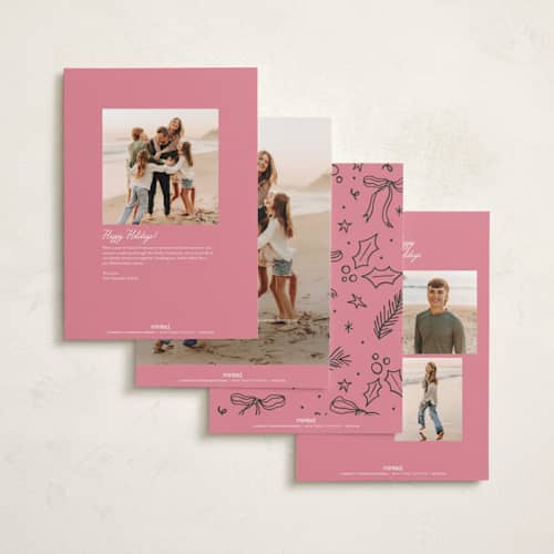 This is a mistletoe holiday photo cards with standard by Pixel and Hank called jottings printing on recycled smooth signature in grand