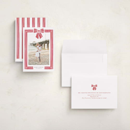 This is a snow holiday photo cards with standard by Iveta Angelova called ribbon framed printing on recycled smooth signature in grand