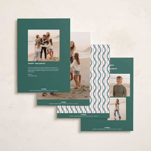 This is a emerald holiday photo cards with standard by Alston Foster called favorite gifts printing on signature in grand