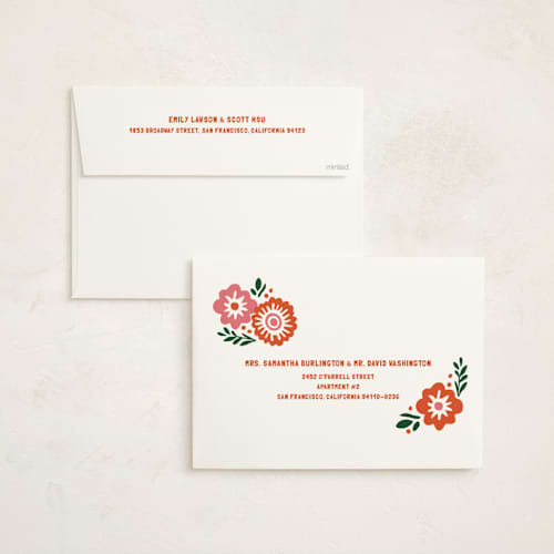This is a poppy holiday photo cards with standard by THE SOCIAL TYPE WHOLESALE called holiday papel picado printing on signature in grand