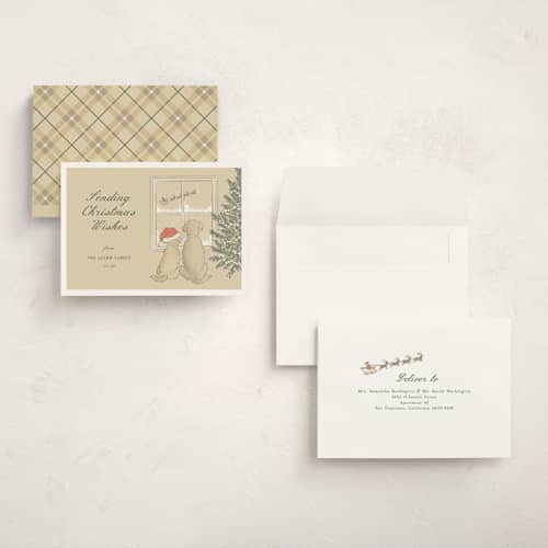 This is a eggnog holiday photo cards with standard by Paola Benenati called waiting for santa printing on signature in grand