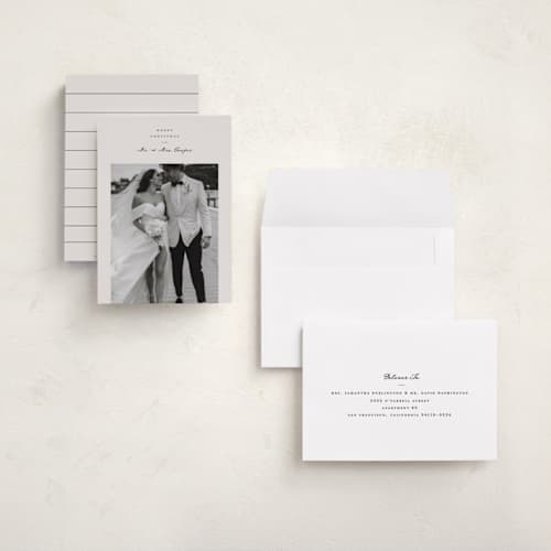 This is a eggnog holiday photo cards with standard by Ashley Iwafuchi called merry season printing on recycled smooth signature in grand
