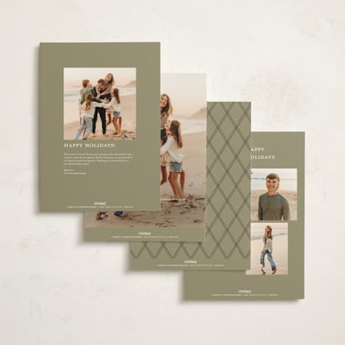 This is a garland holiday photo cards with standard by Wildfield Paper Co called wild wreath printing on signature in grand