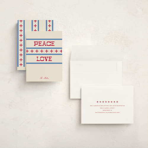 This is a chardonnay holiday photo cards with standard by Baumbirdy called aprés printing on signature in grand