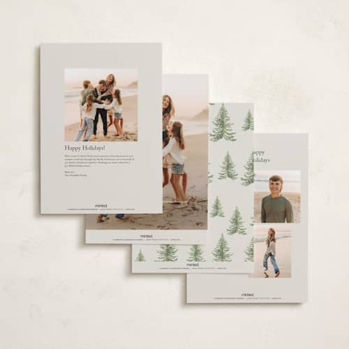 This is a toffee foil stamped holiday cards with foil pressed by Petra Kern called winter trees printing on signature in grand