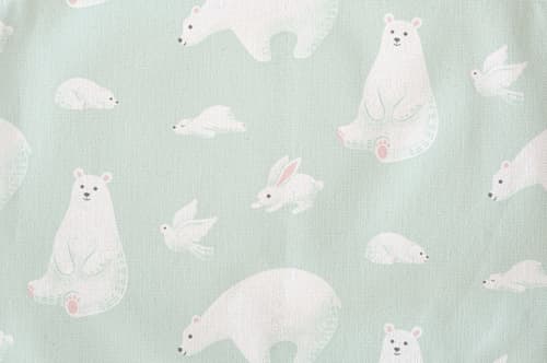 This is a azure aprons by Shannon Chen of Four Wet Feet Studio called polar bears in standard