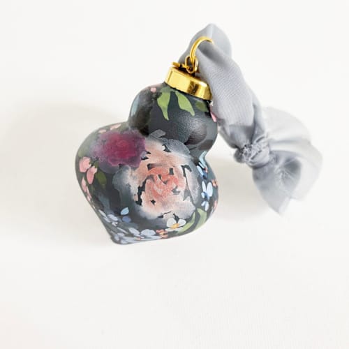 This is a multicolor holiday decorations by Kate Nelson called deep teal blue hand painted ornament in standard