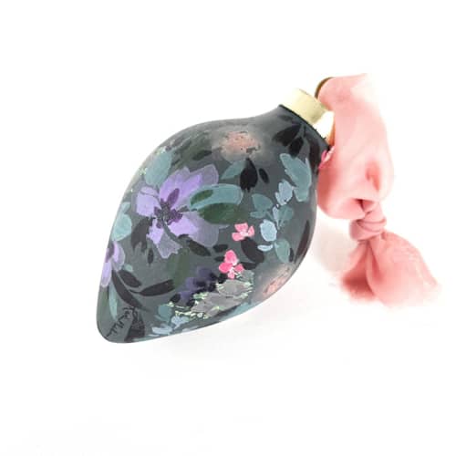 This is a multicolor holiday decorations by Kate Nelson called deep teal hand painted ornament in standard