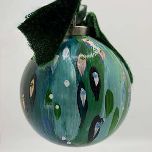 This is a multicolor holiday decorations by Melissa Stone Mangham called peacock in standard