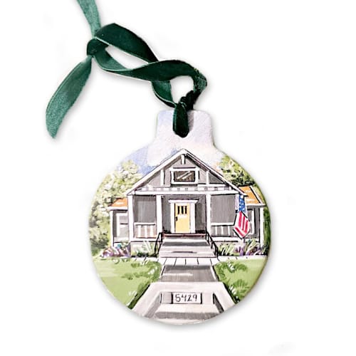This is a multicolorassorted-colors holiday decorations by AlisonJerry called custom personalized home illustration ceramic ornament in standard