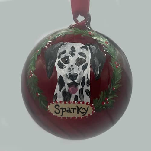This is a multicolorassorted-colors holiday decorations by Ashley Myers called extra large hand-painted pet ornament in standard