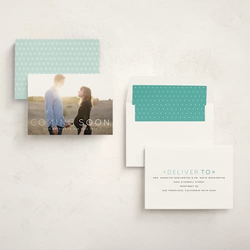 This is a cloud pregnancy announcements with standard by Roxy Cervantes called coming soon printing on signature in standard