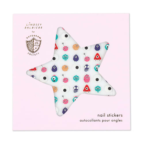 This is a multicolor party favors by Jollity and Co called little monsters nail stickers - set of 1 sheet, 100 nail stickers in standard