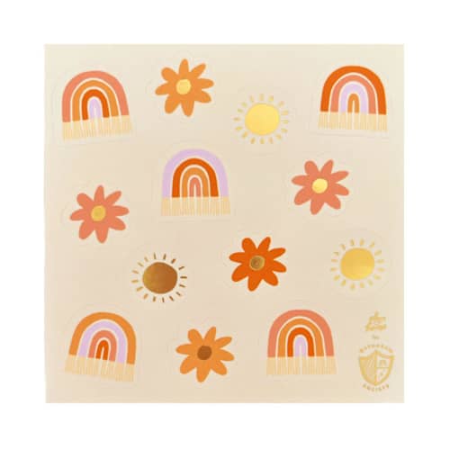 This is a multicolor party favors by Jollity and Co called boho rainbow stickers - set of 4 in standard