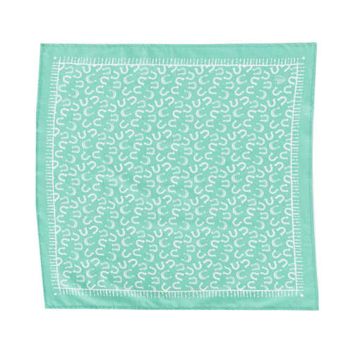 This is a multicolor party favors by Jollity and Co called yeehaw "horseshoe" bandana in standard