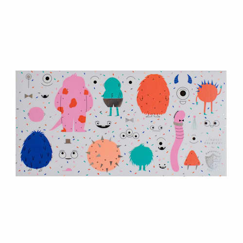 This is a multicolor party favors by Jollity and Co called little monsters build your own monster sticker set in standard