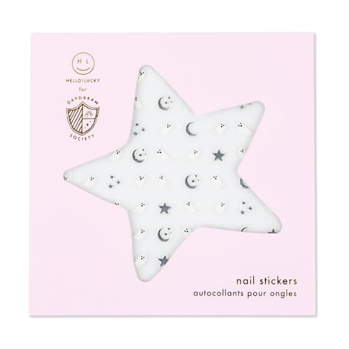 This is a white party favors by Jollity and Co called spooked nail stickers - set of 1 sheet, 100 nail stickers in standard