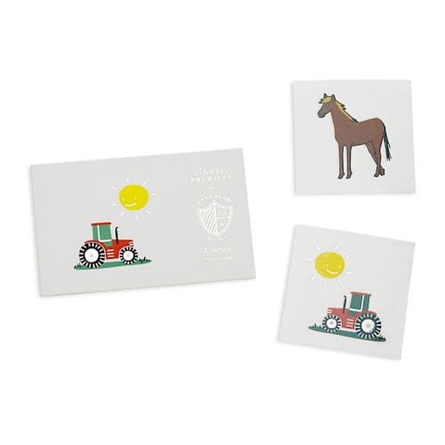 This is a multicolor party favors by Jollity and Co called on the farm temporary tattoos - pack of 2 in standard