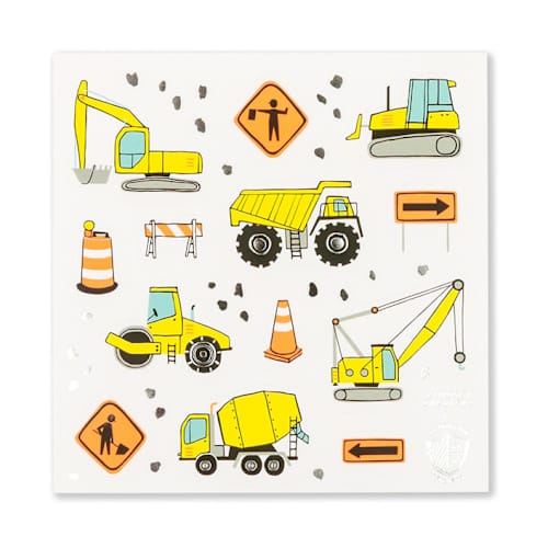 This is a multicolor party favors by Jollity and Co called under construction stickers - set of 4 in standard
