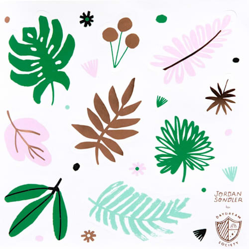 This is a green party favors by Jollity and Co called tropicale stickers - set of 4 in standard