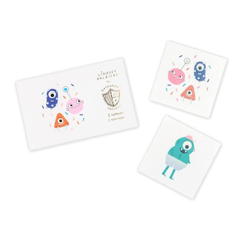 This is a multicolor party favors by Jollity and Co called little monsters temporary tattoos - pack of 2 in standard