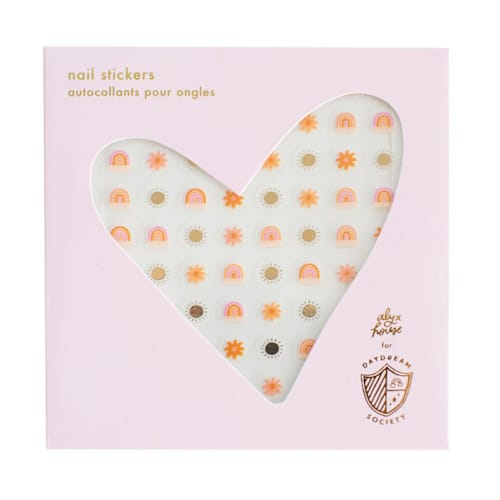 This is a multicolor party favors by Jollity and Co called boho rainbow nail stickers - set of 1 sheet, 100 nail stickers in standard