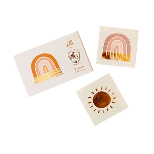 This is a multicolor party favors by Jollity and Co called boho rainbow temporary tattoos - pack of 2 in standard